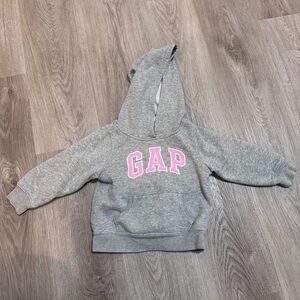Baby Gap Kids Hoodie Gray Pink Logo 3T